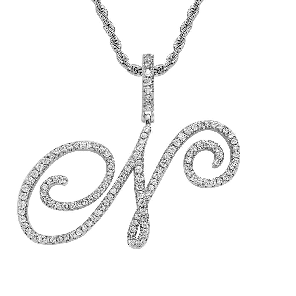 Heritage Architecture - Write My Name - Cursive Zircon Letter Necklace in 18K Gold