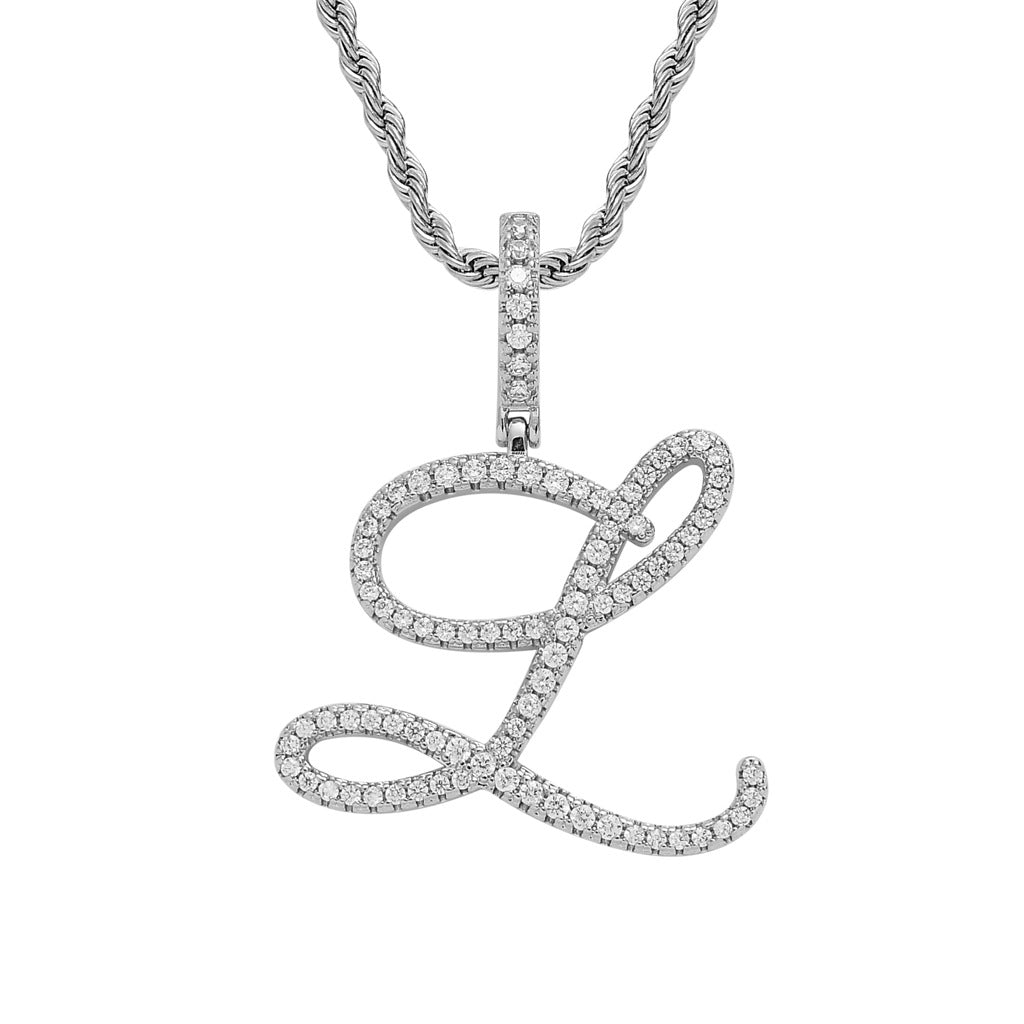 Heritage Architecture - Write My Name - Cursive Zircon Letter Necklace in 18K Gold
