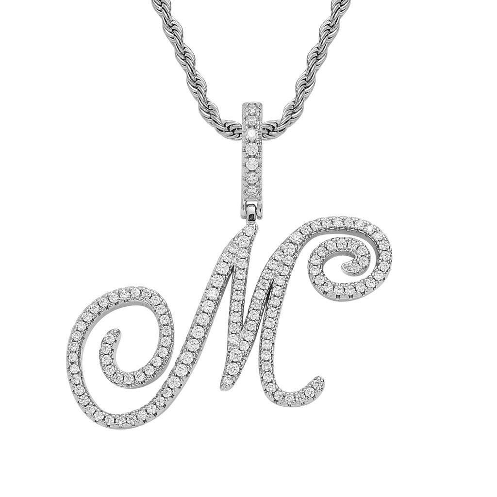 Heritage Architecture - Write My Name - Cursive Zircon Letter Necklace in 18K Gold