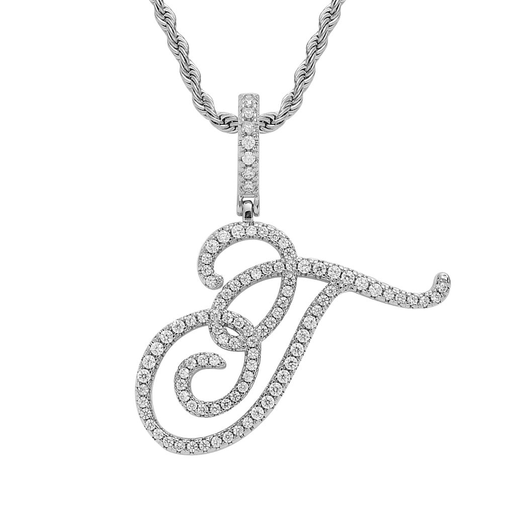 Heritage Architecture - Write My Name - Cursive Zircon Letter Necklace in 18K Gold