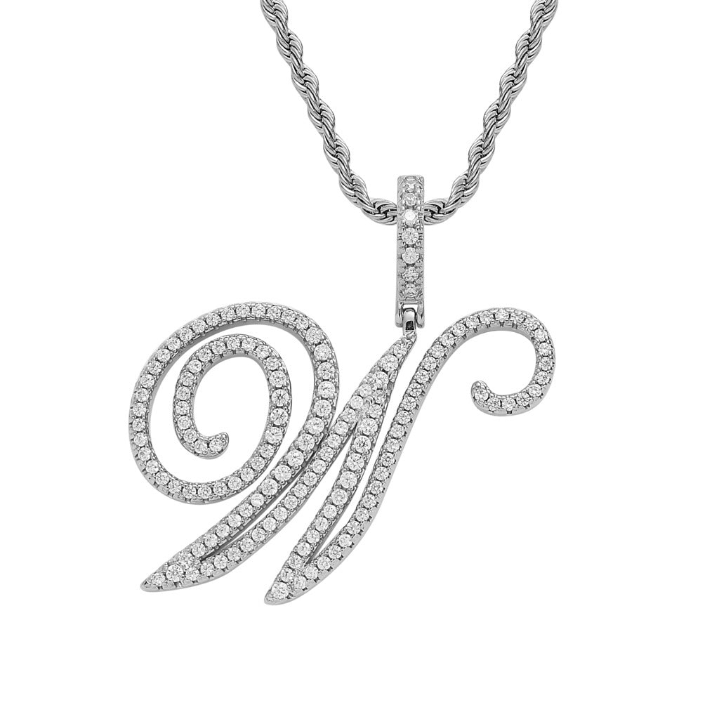 Heritage Architecture - Write My Name - Cursive Zircon Letter Necklace in 18K Gold