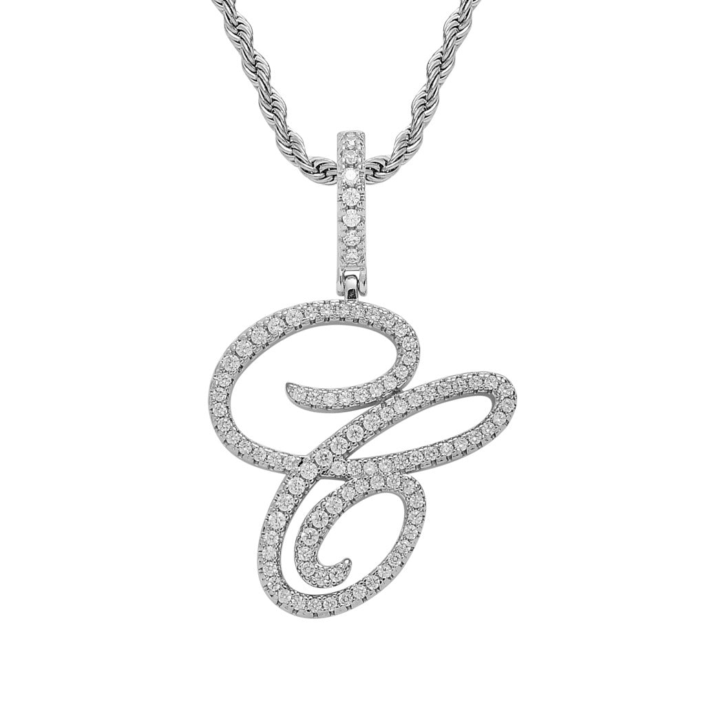 Heritage Architecture - Write My Name - Cursive Zircon Letter Necklace in 18K Gold