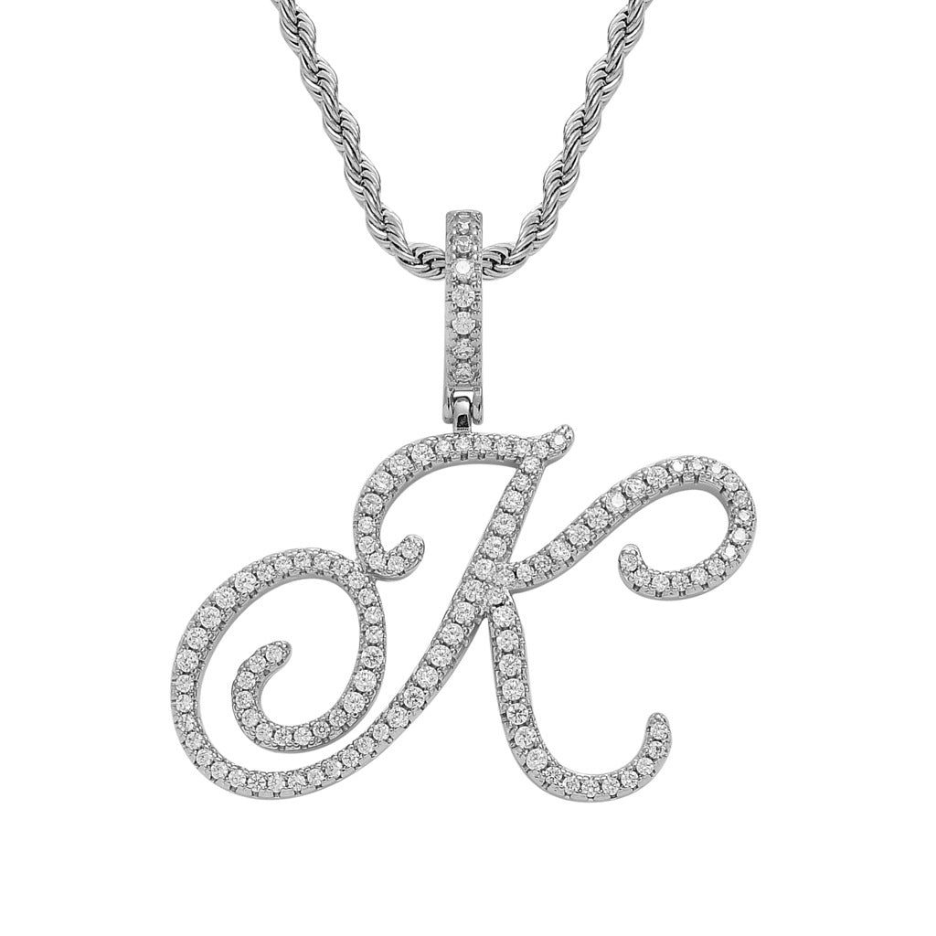 Heritage Architecture - Write My Name - Cursive Zircon Letter Necklace in 18K Gold
