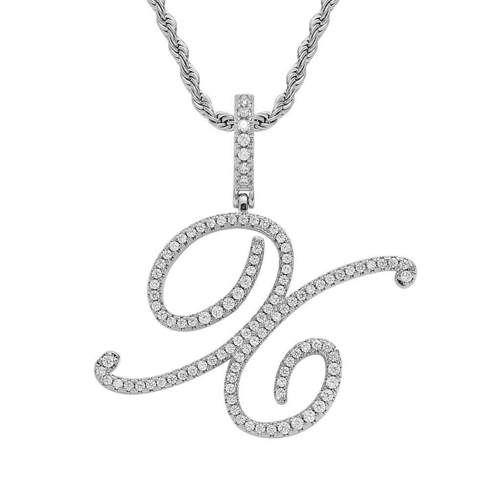 Heritage Architecture - Write My Name - Cursive Zircon Letter Necklace in 18K Gold