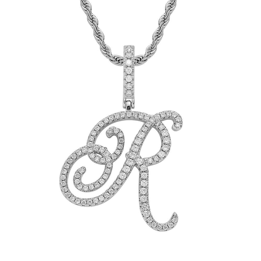 Heritage Architecture - Write My Name - Cursive Zircon Letter Necklace in 18K Gold