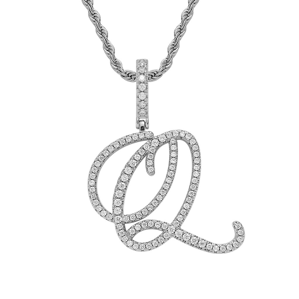 Heritage Architecture - Write My Name - Cursive Zircon Letter Necklace in 18K Gold
