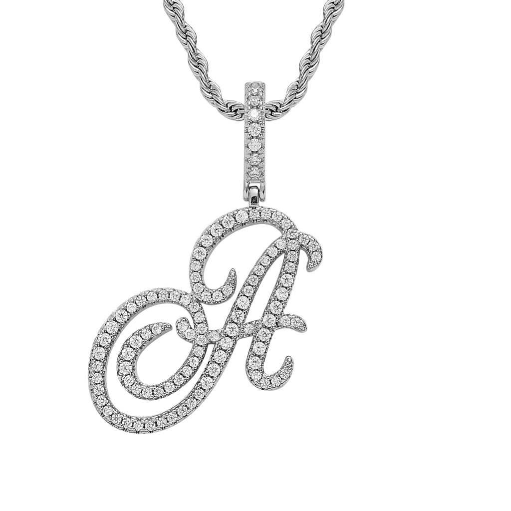 Heritage Architecture - Write My Name - Cursive Zircon Letter Necklace in 18K Gold