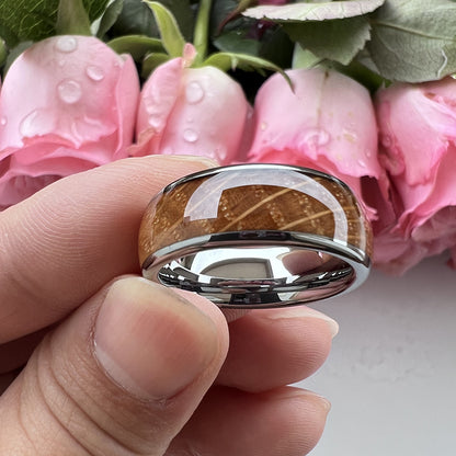 SALE | Whiskey Enchantment Ring - 8mm Platinum Whiskey Barrel Men's Wedding Band