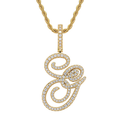 Heritage Architecture - Write My Name - Cursive Zircon Letter Necklace in 18K Gold